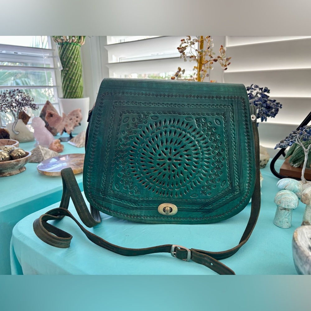 Moroccan Leather Crossbody Bag - Picture 7 of 7